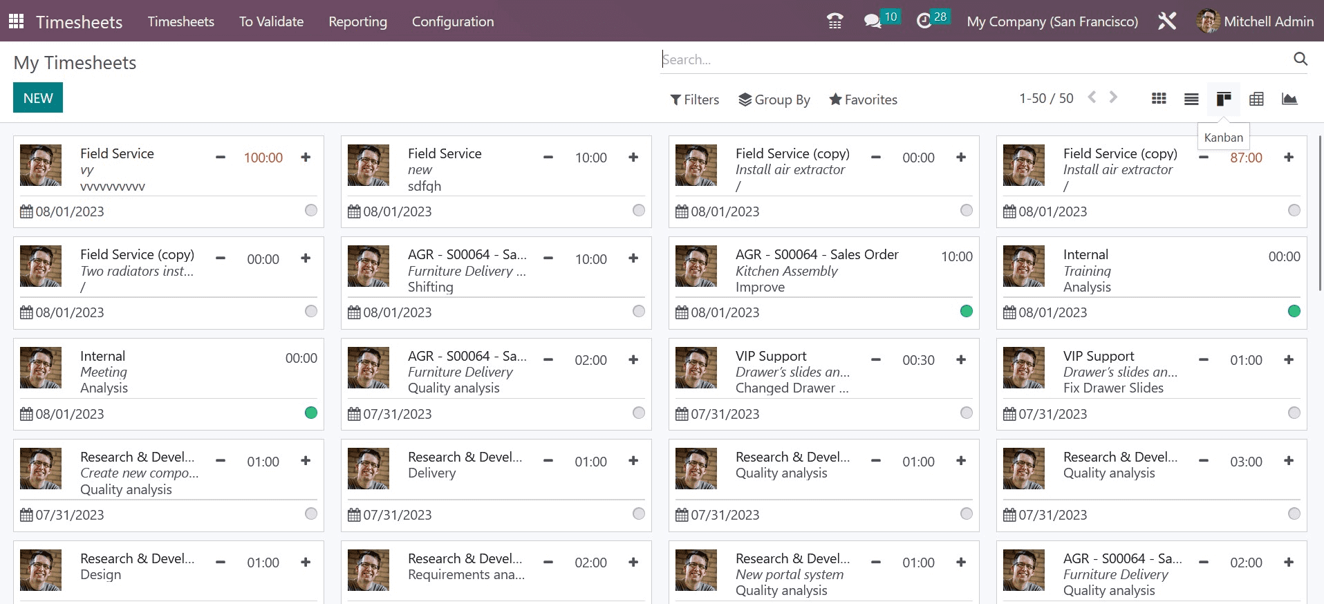 Kanban view